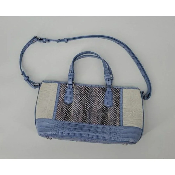 BRAHMIN Mini Asher Purse Periwinkle Monroe Leather Crossbody - Picture 11 of 16